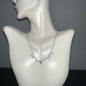 Elegant Silver 925 Necklace with CZ “Love Me”words adjustable 16” to 18”